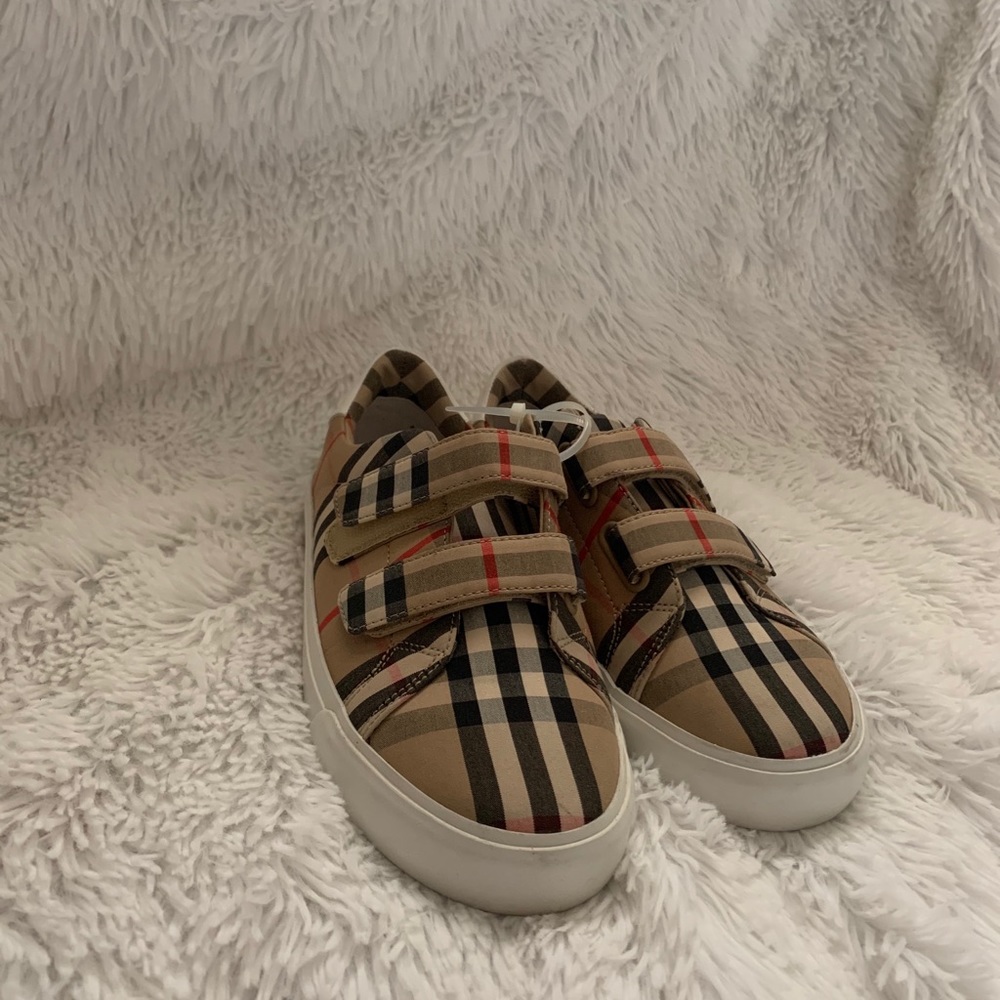 Kids Burberry vintage check cotton sneakers - Picture 2 of 6